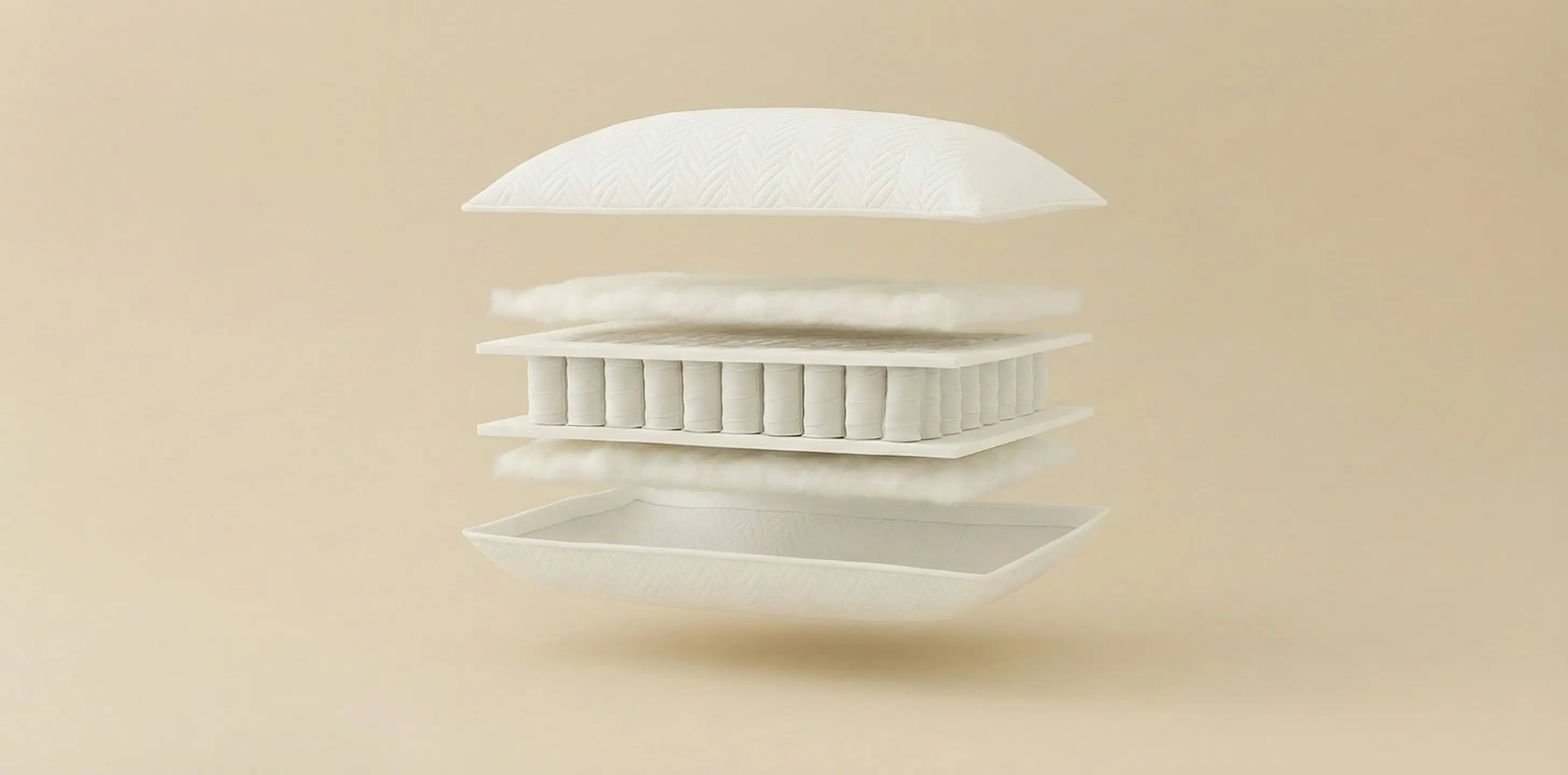 Explosionsdarstellung des Premium Taschenfederkernkissens mit allen Bestandteilen