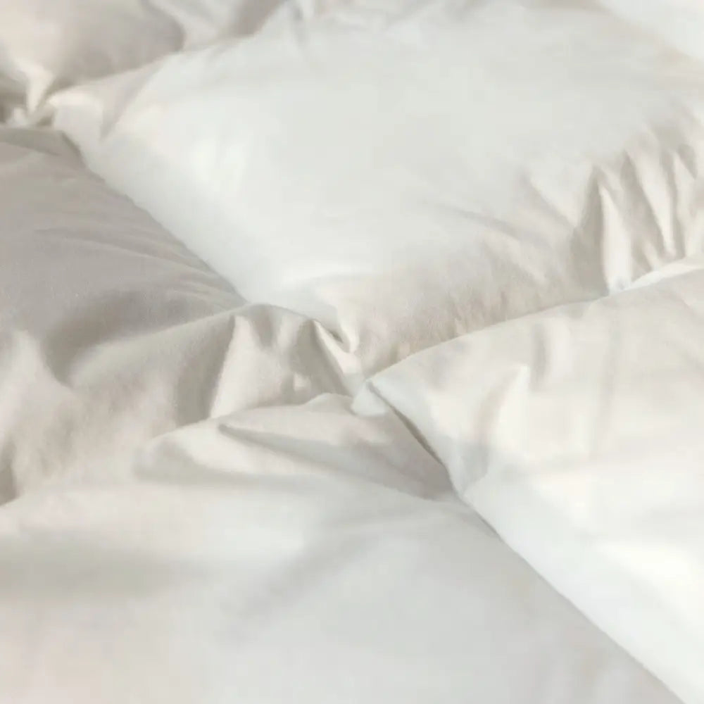 Nahaufnahme von einzelnen Kästchen einer natürlichen Bettdecke